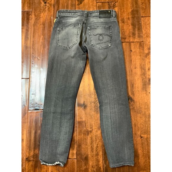 R13 Black Denim Boy Skinny Cropped Jeans $365, Size 24 - Picture 5 of 10